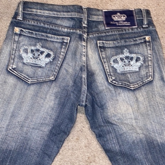 Size 8 Victoria Beckham for Rock & Republic Y2K Vintage Flare Denim Jeans - Picture 8 of 10